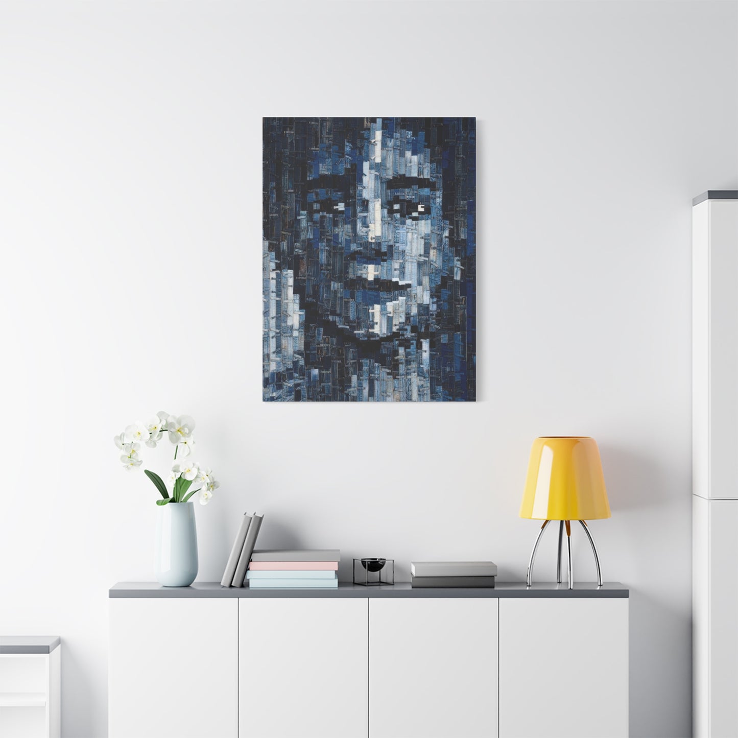 Denim Face Pattern Wall Art & Canvas Prints