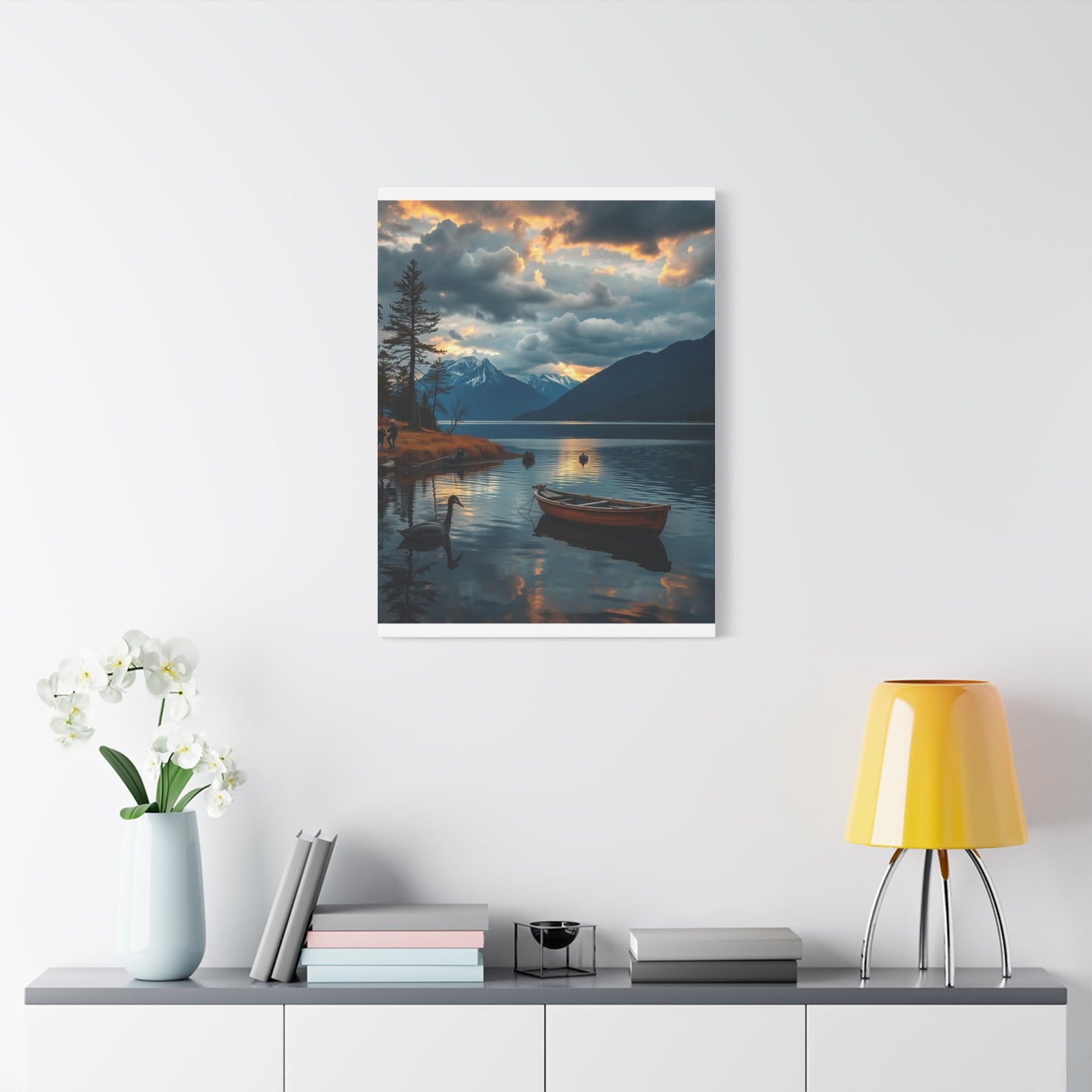 Premium Lake Canvas Print: Tranquil Waters Wall Decor
