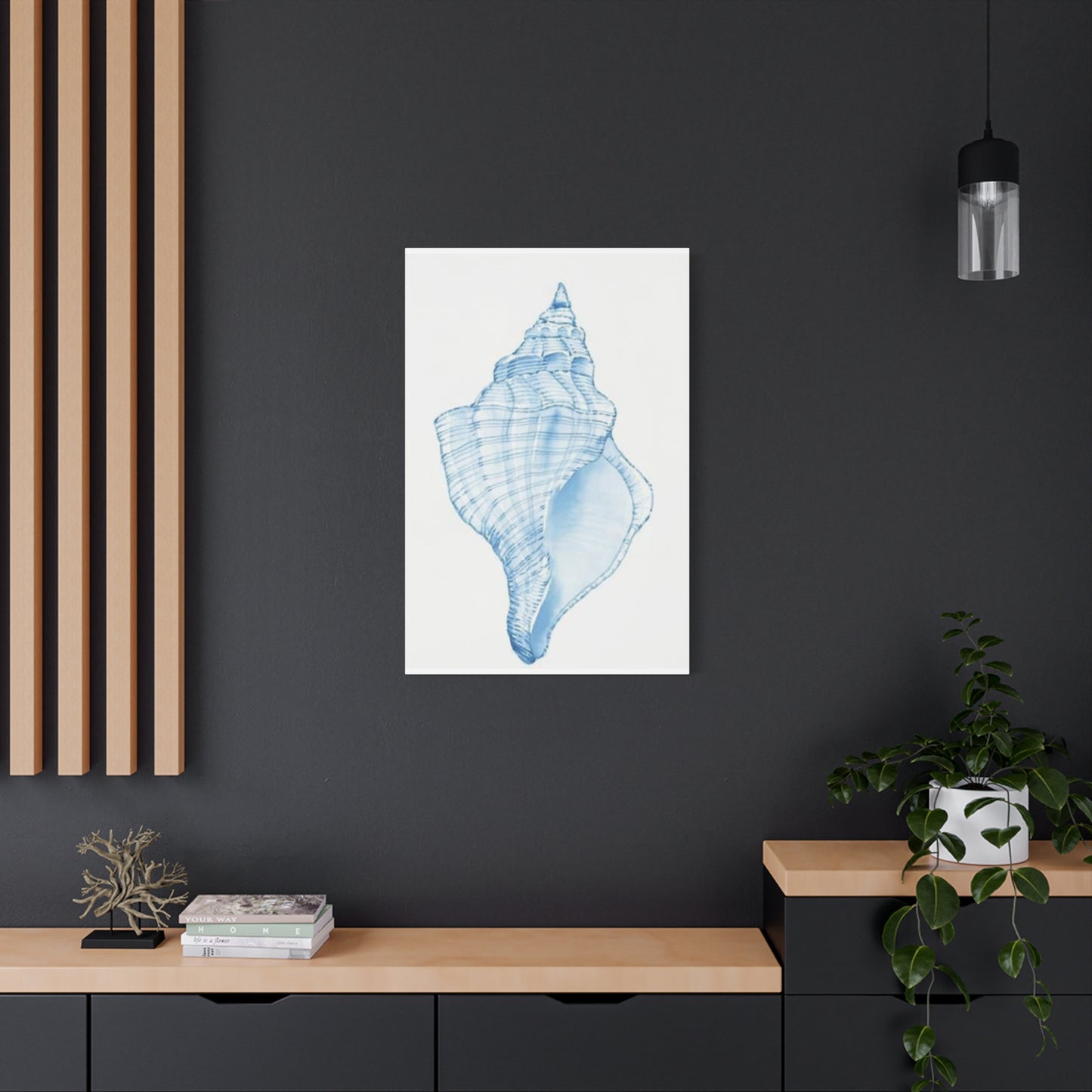 Blue Shell Drawing Wall Art & Canvas Prints
