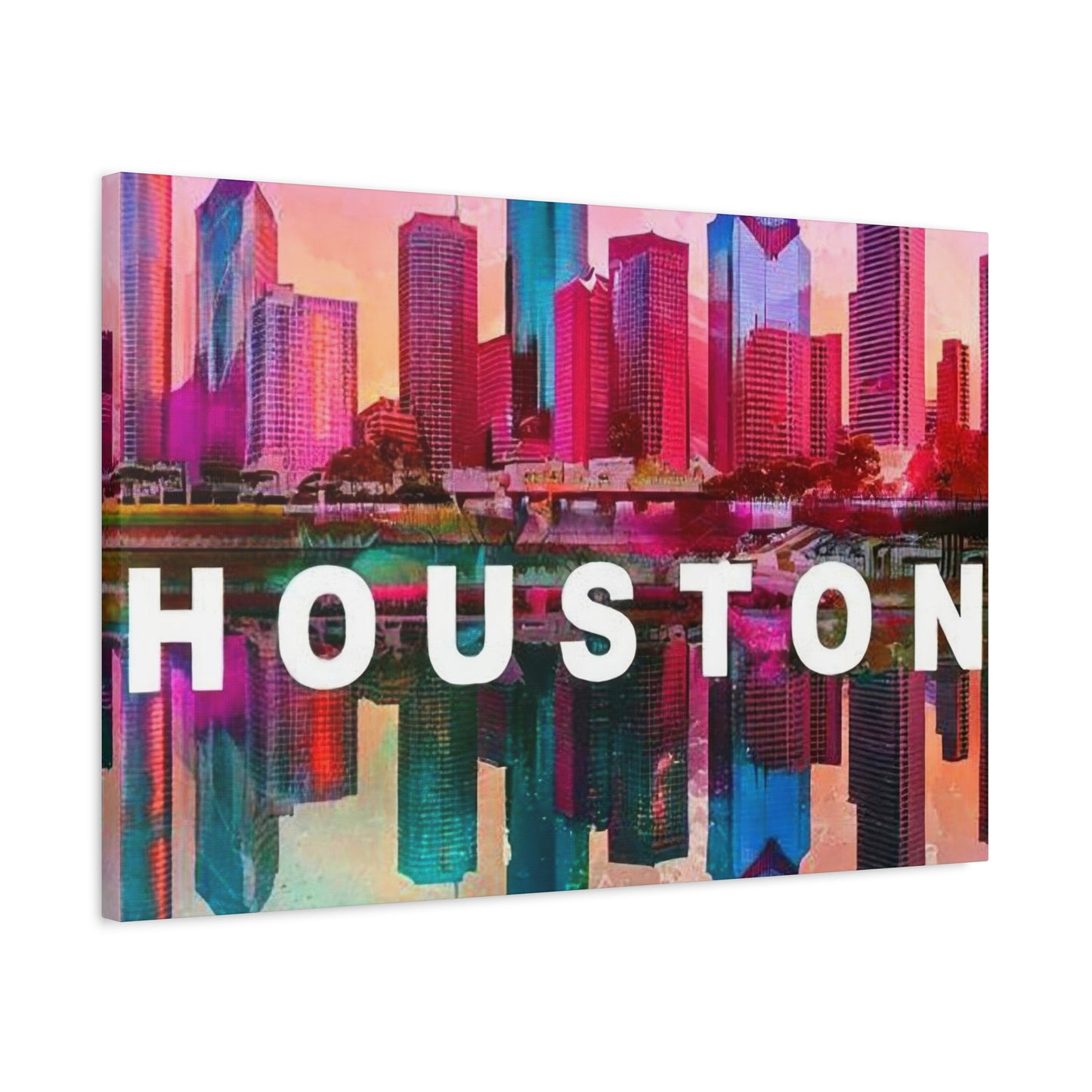 Houston Skyline Mirrored Wall Art & Canvas Prints
