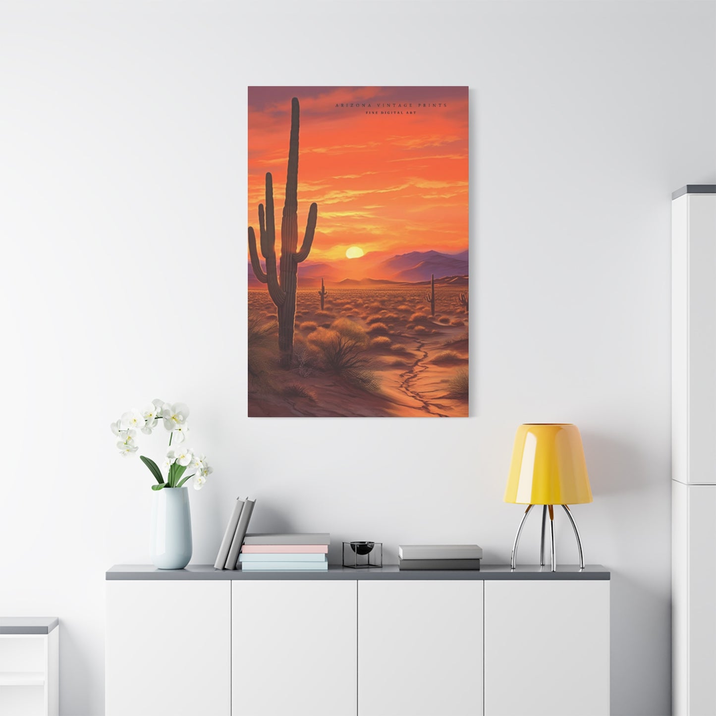 Abstract Arizona Cactus Sunset Wall Art & Canvas Prints