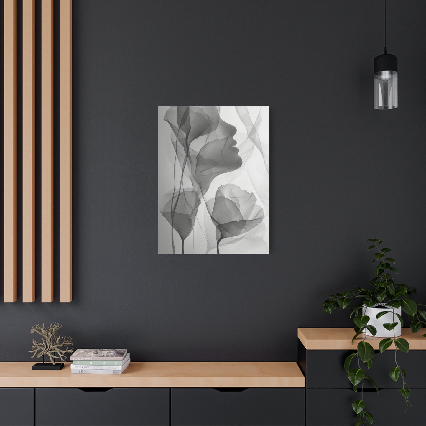 Flowers Light Grey Wall Art & Canvas Prints