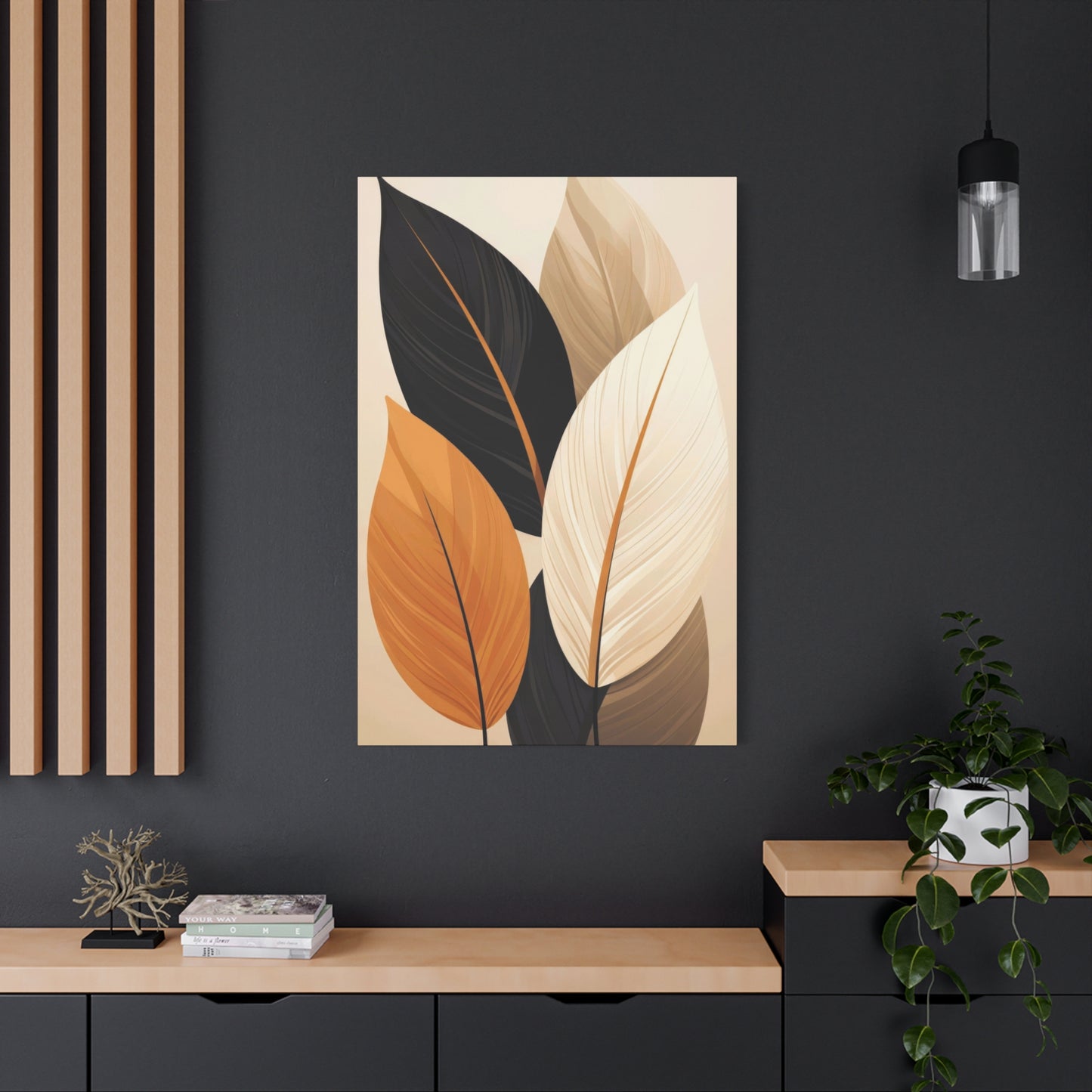 Warm Dark Leaves Deco Wall Art & Canvas Prints