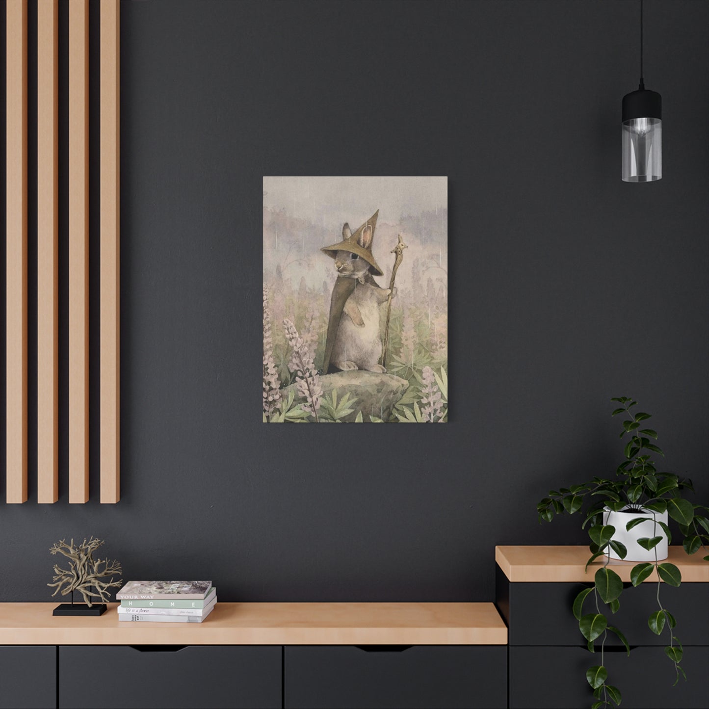 Old White Rabbit Painting Wall Art & Canvas Prints