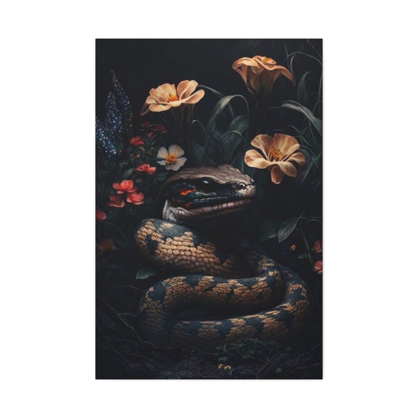 Snake With Flower Wall Art & Canvas Prints