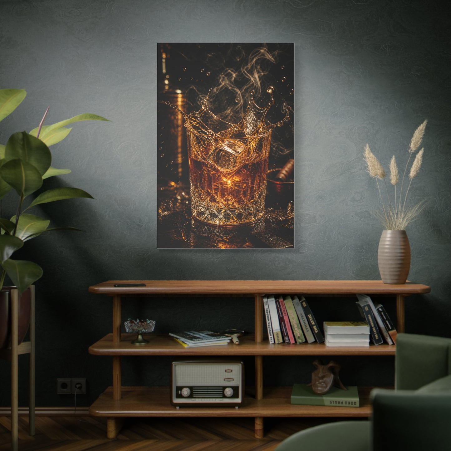 Whiskey Splash Crystal Tumbler Wall Art & Canvas Print