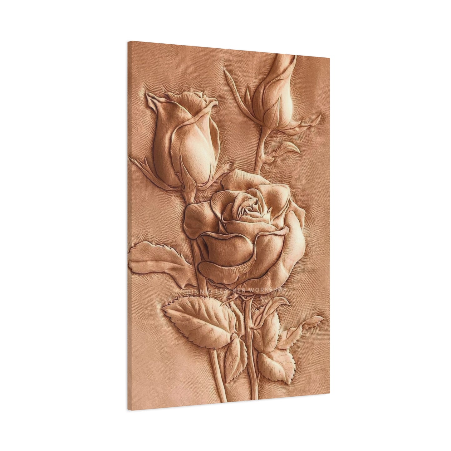 Rose Flower On Leather Wall Art & Canvas Prints