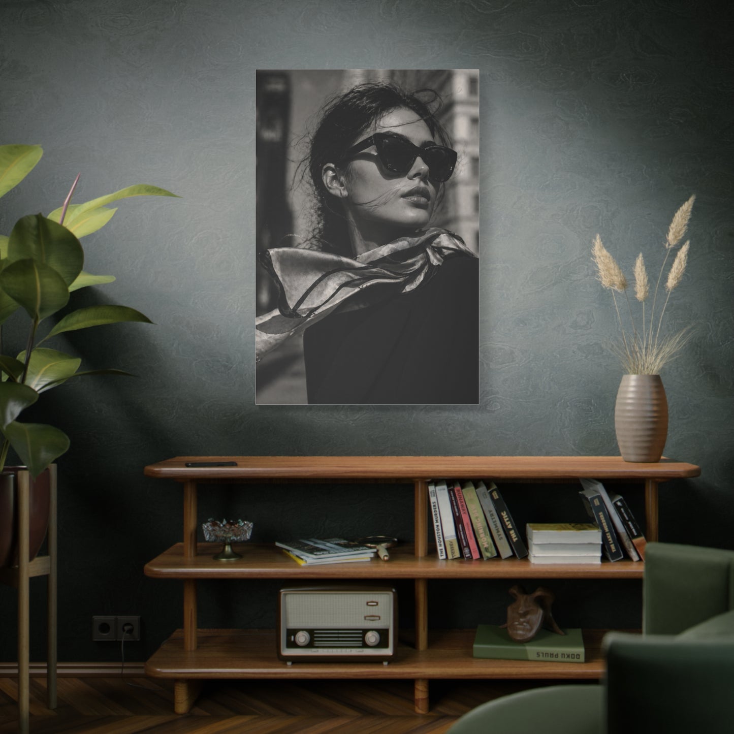 High-Fashion Sunglasses Portrait Wall Art & Canvas Print