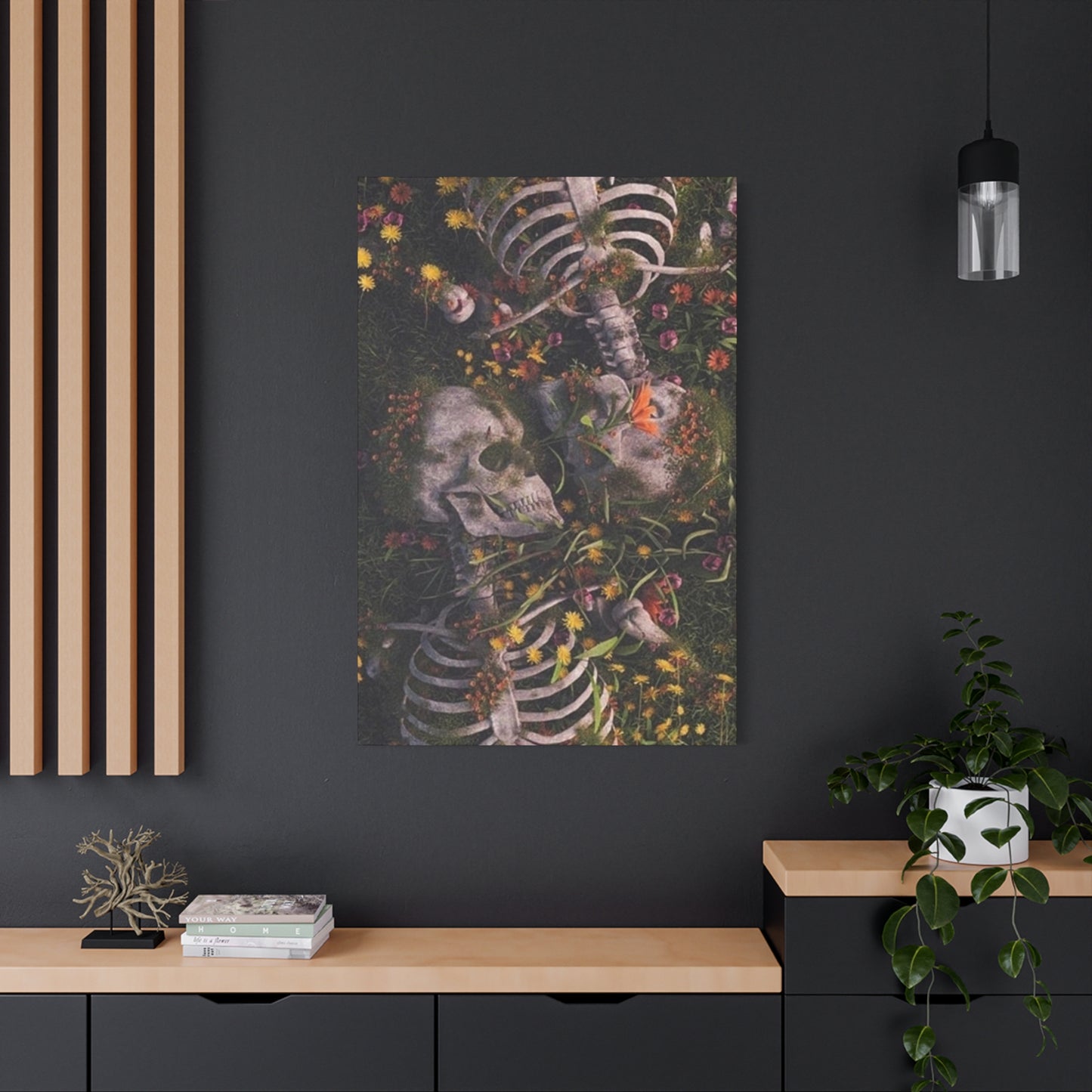 Skeleton Couple Painting Wall Art & Canvas Prints