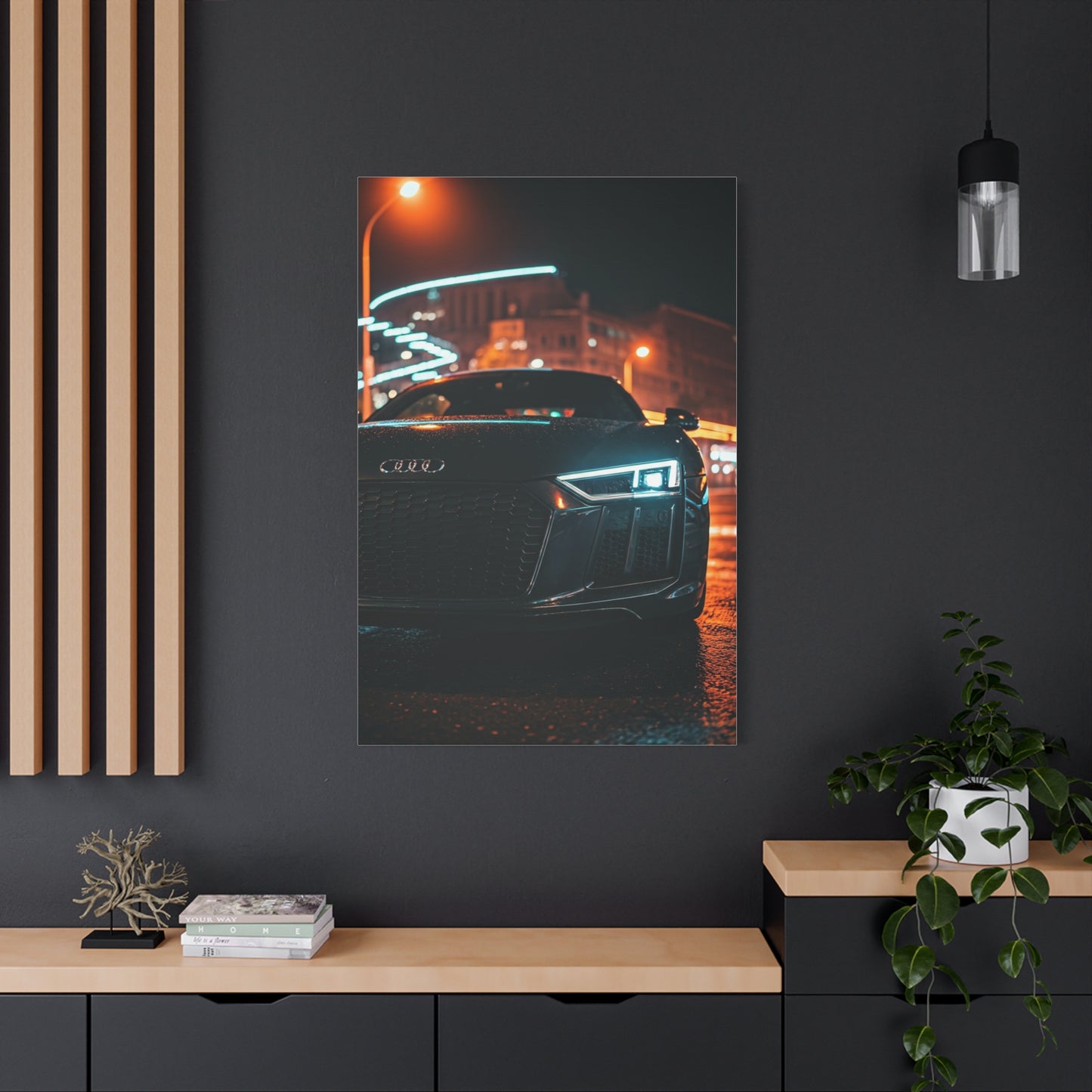 Audi R8 V10 Plus Downtown Night Drive Wall Art & Canvas Prints