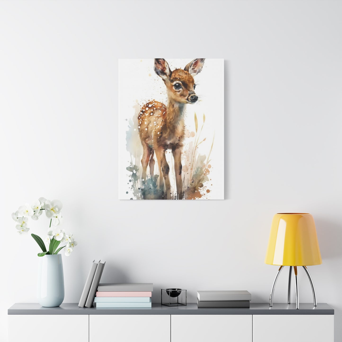 Baby Deer Watercolor Wall Art & Canvas Prints