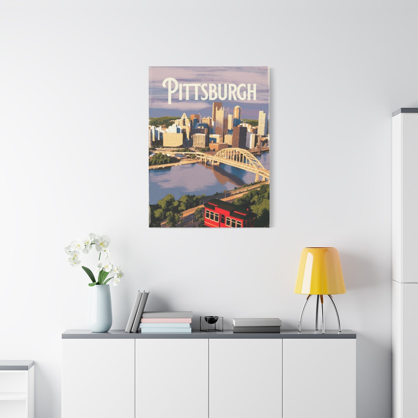 Pittsburgh Bridge & River Poster Wall Art & Canvas Prints