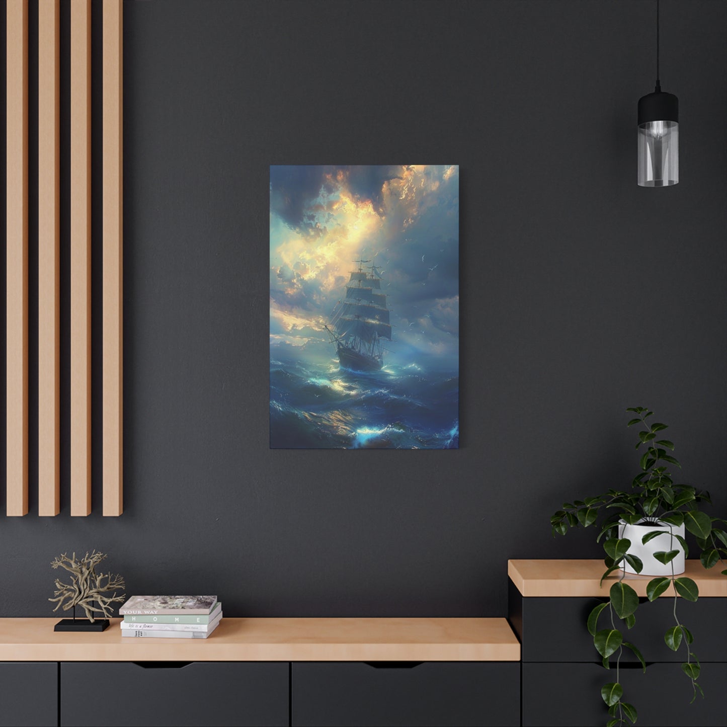 Ship Sailing On Large Waves Wall Art & Canvas Prints