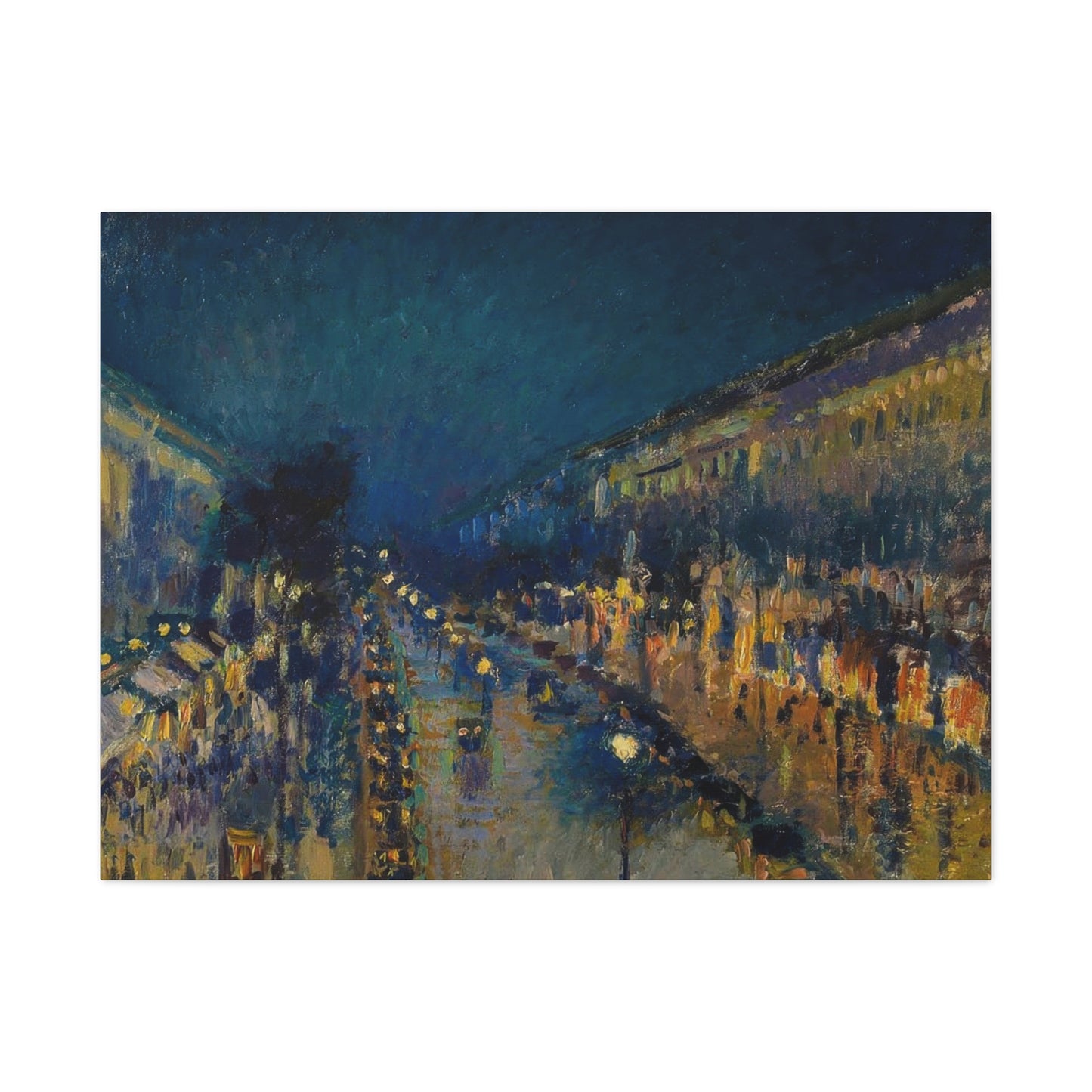 Boulevard Montmarte At Night Impression Wall Art & Canvas Prints