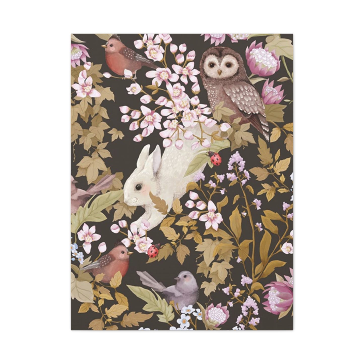 Rabbit With Birds Wall Art & Canvas Prints