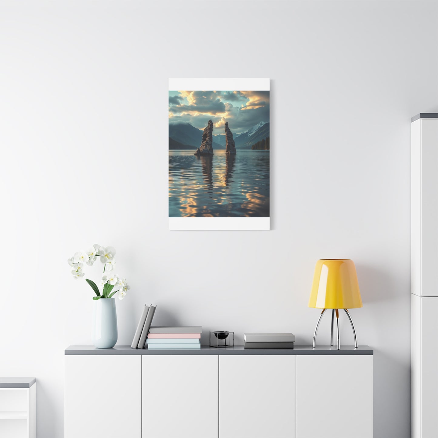 Premium Lake Canvas Print: Tranquil Waters Wall Decor