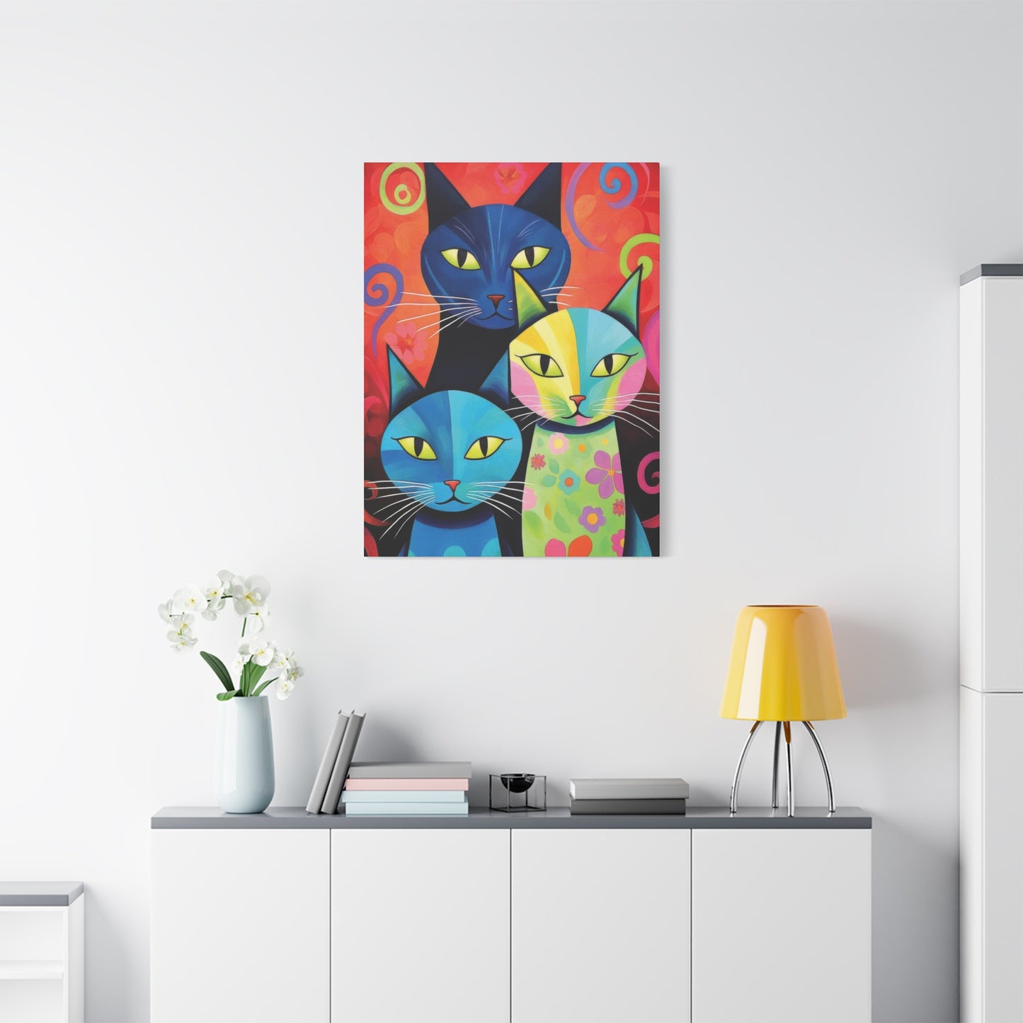 Cat Family Abstract Fresh Wall Art & Canvas Prints