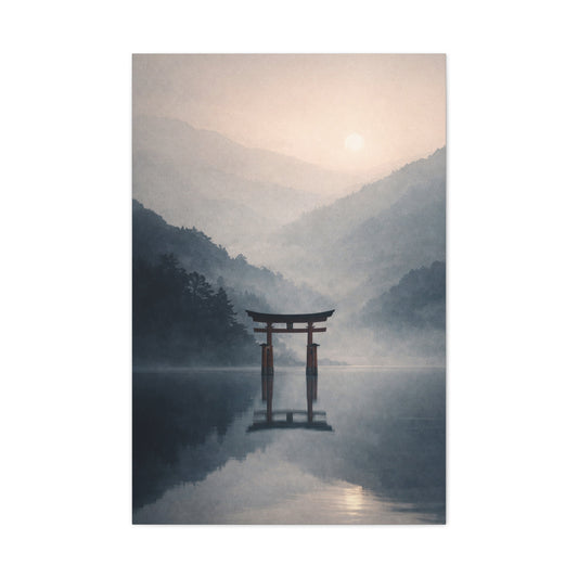 Zen Torii Reflection Wall Art & Canvas Print
