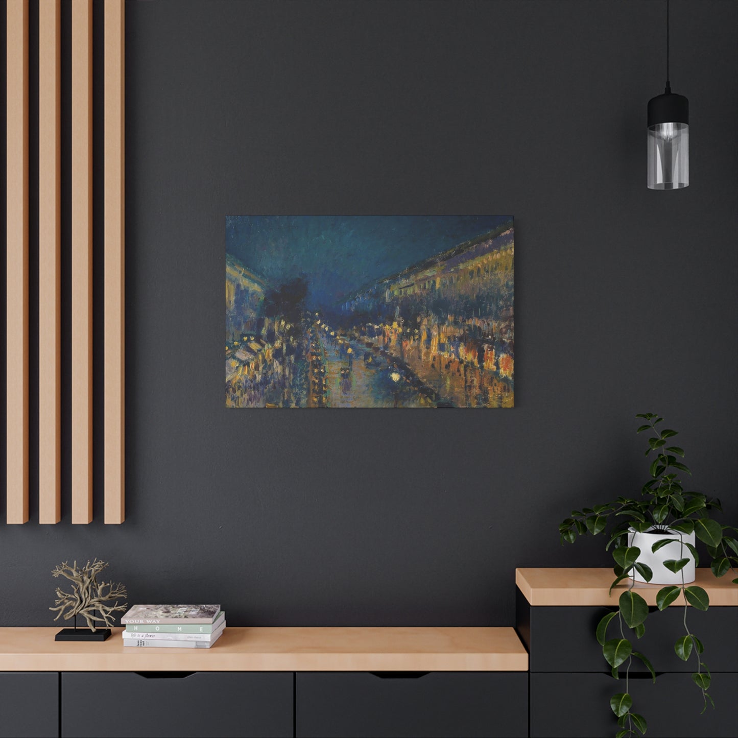 Boulevard Montmarte At Night Impression Wall Art & Canvas Prints
