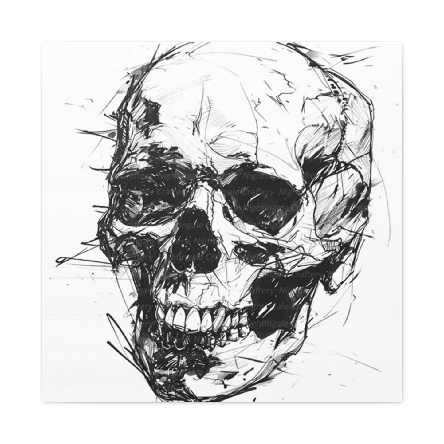 Skull Hand Drawing Wall Art & Canvas Prints