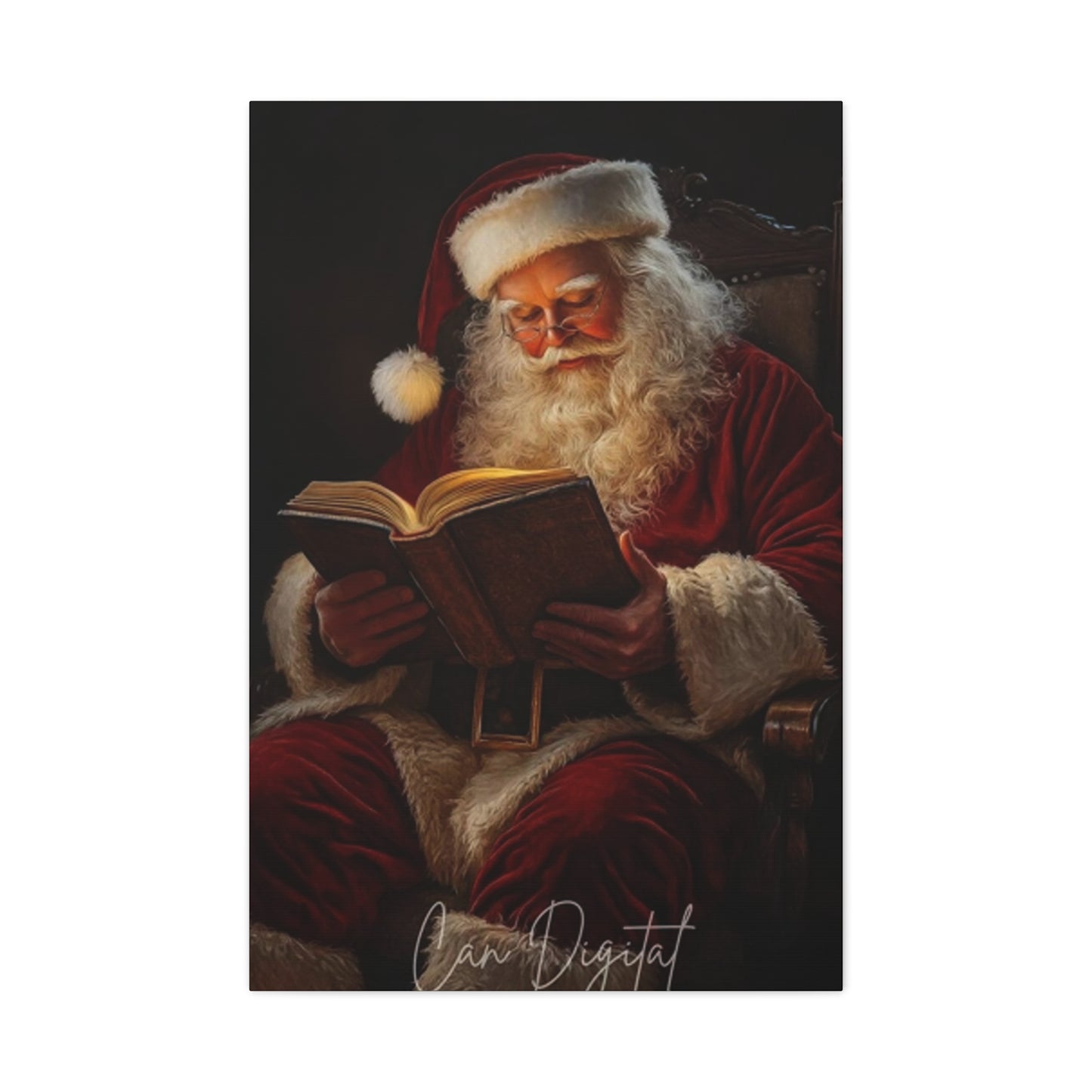 Santa Claus Reading Wall Art & Canvas Prints