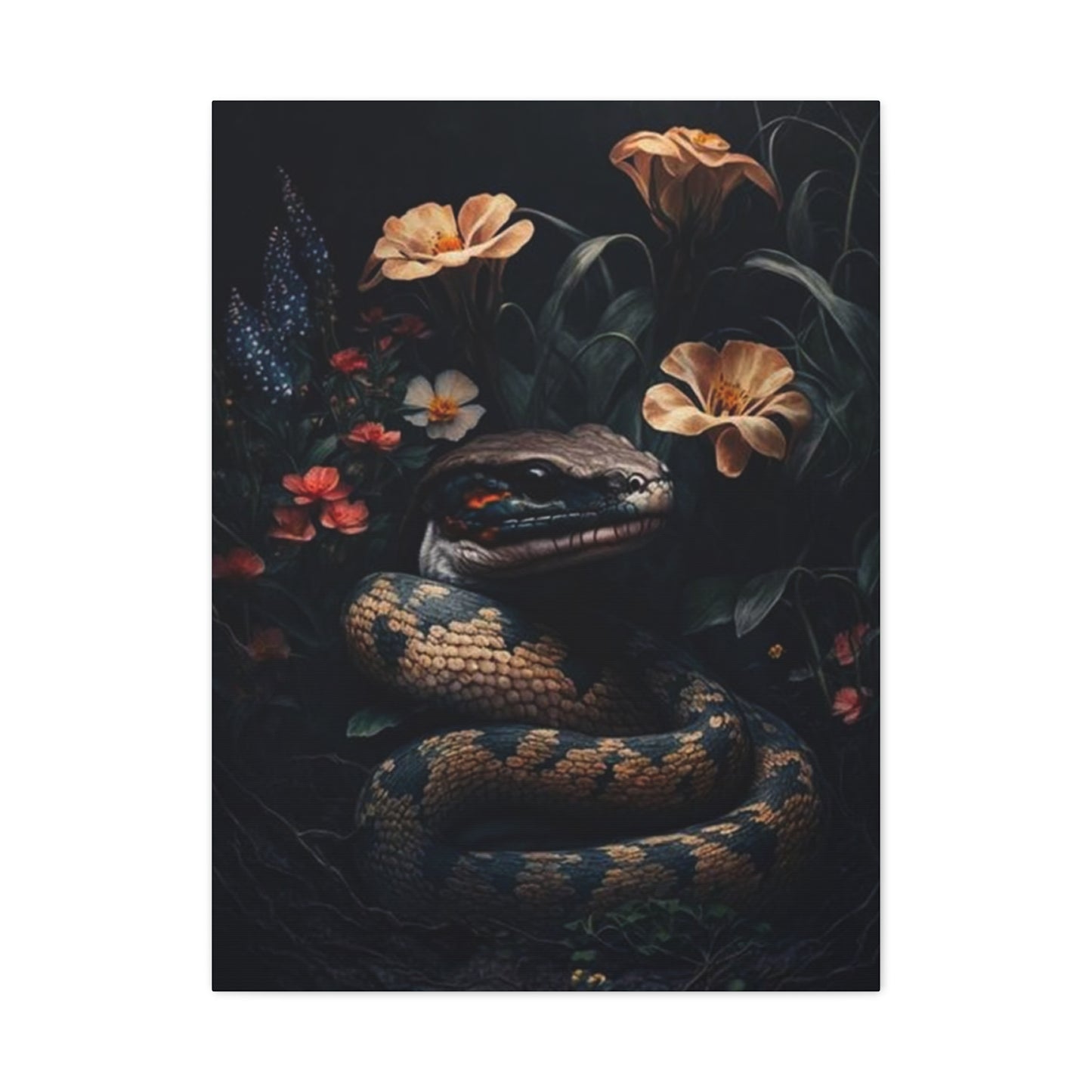 Snake With Flower Wall Art & Canvas Prints