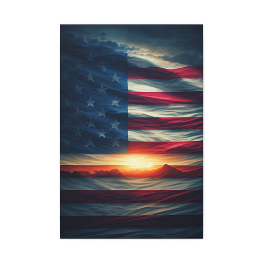 Stars and Stripes Dawn Reflection Wall Art & Canvas Prints