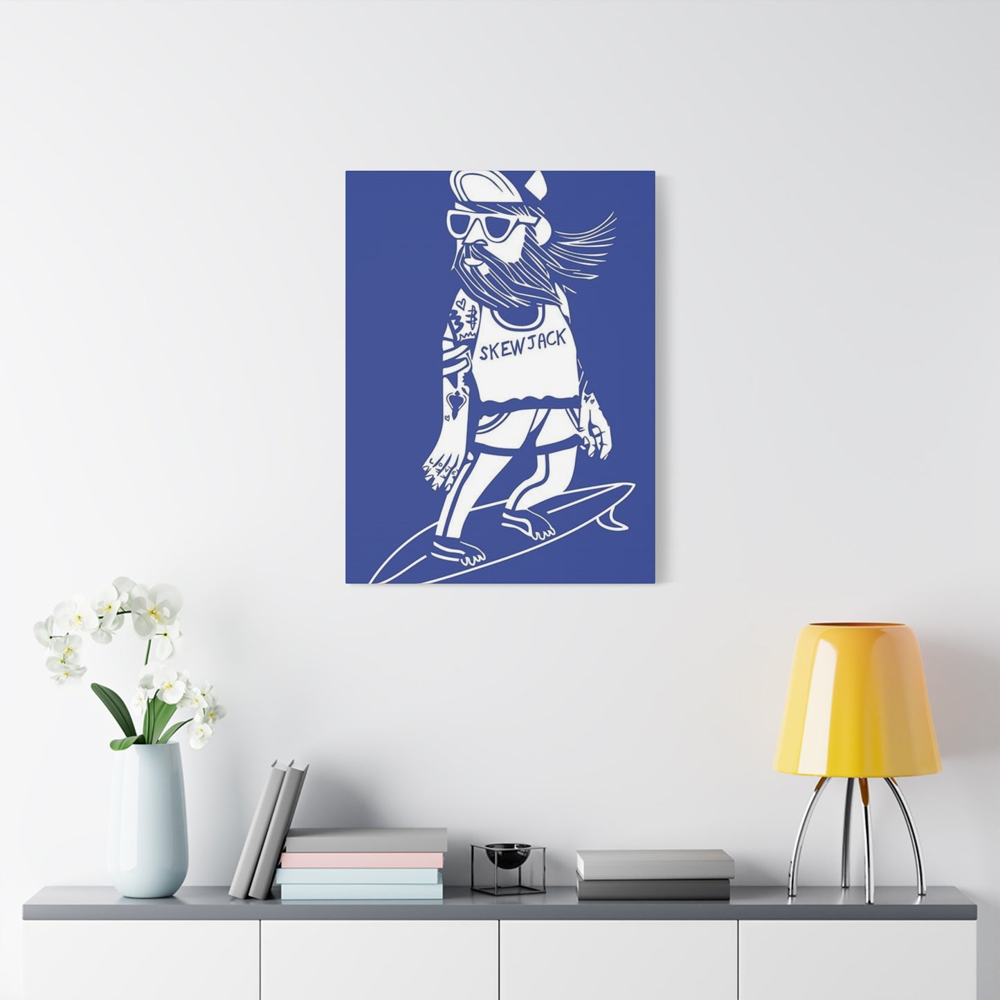 Cartoon Surfing Graffiti Poster Wall Art & Canvas Prints