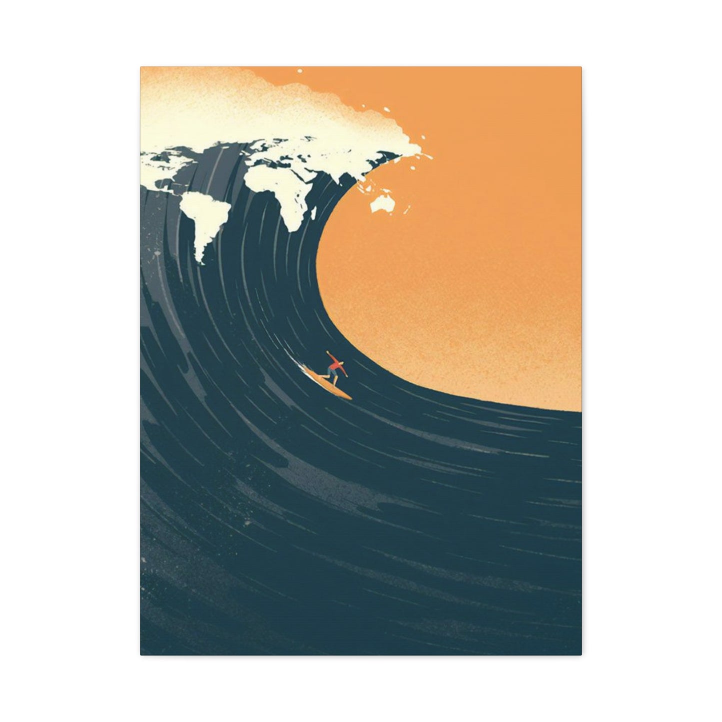 Wave Surfing Poster Wall Art & Canvas Prints