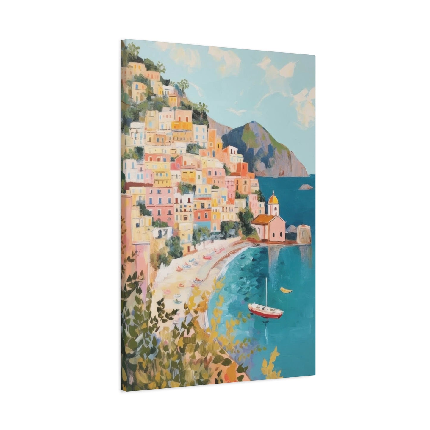Amalfi Coast Italy Aqua Yellow Warm Wall Art & Canvas Prints
