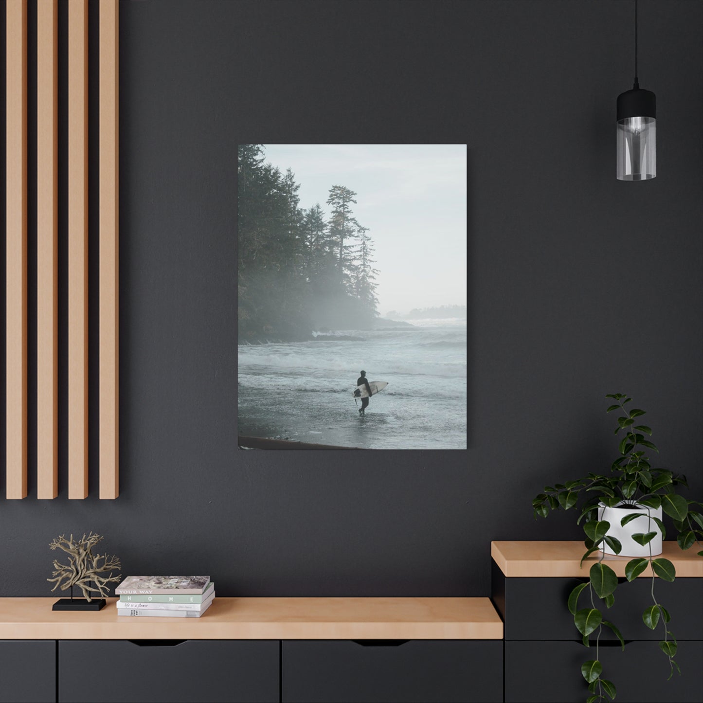 Black & White Surfing Poster Wall Art & Canvas Prints