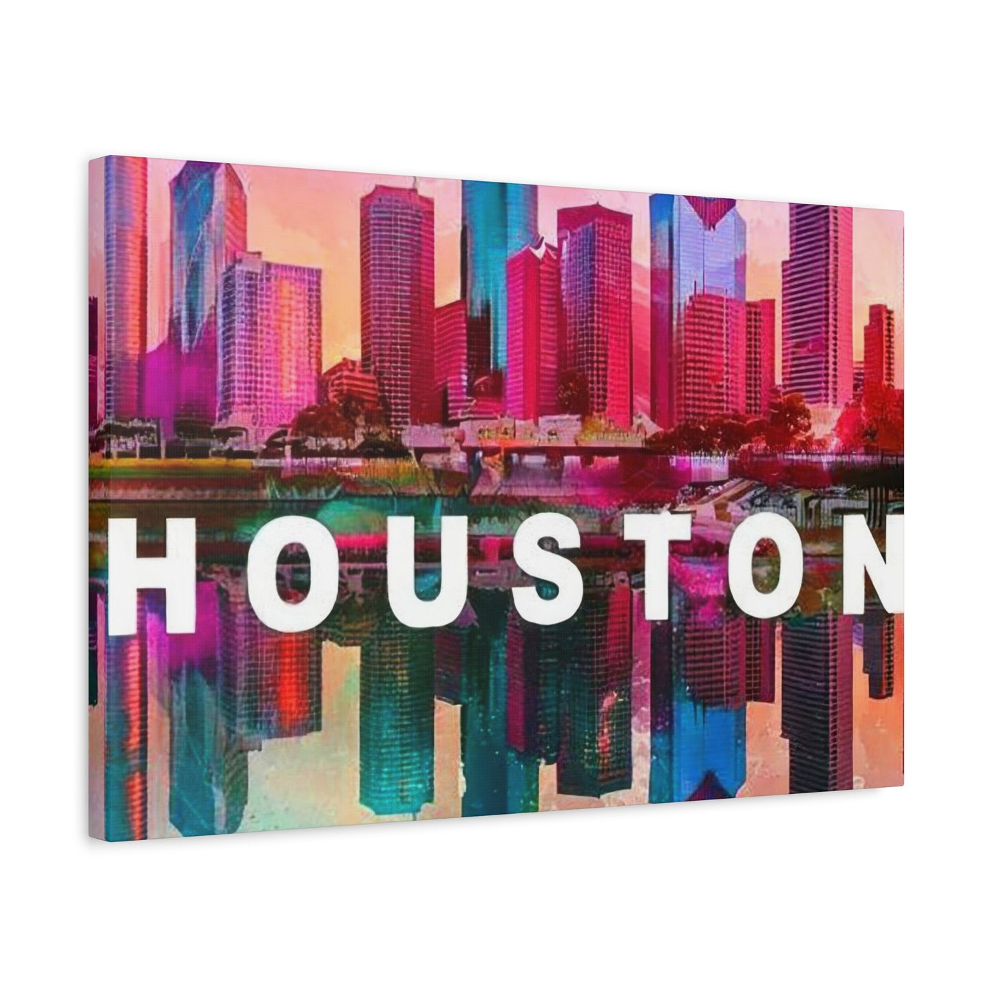 Houston Skyline Mirrored Wall Art & Canvas Prints