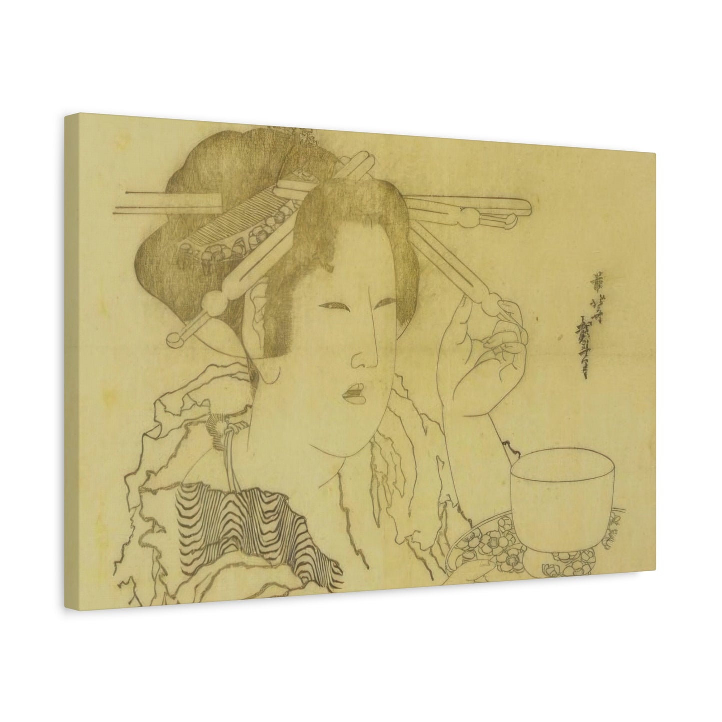 Katsushika Hokusai Woman With A Teacup Wall Art & Canvas Prints