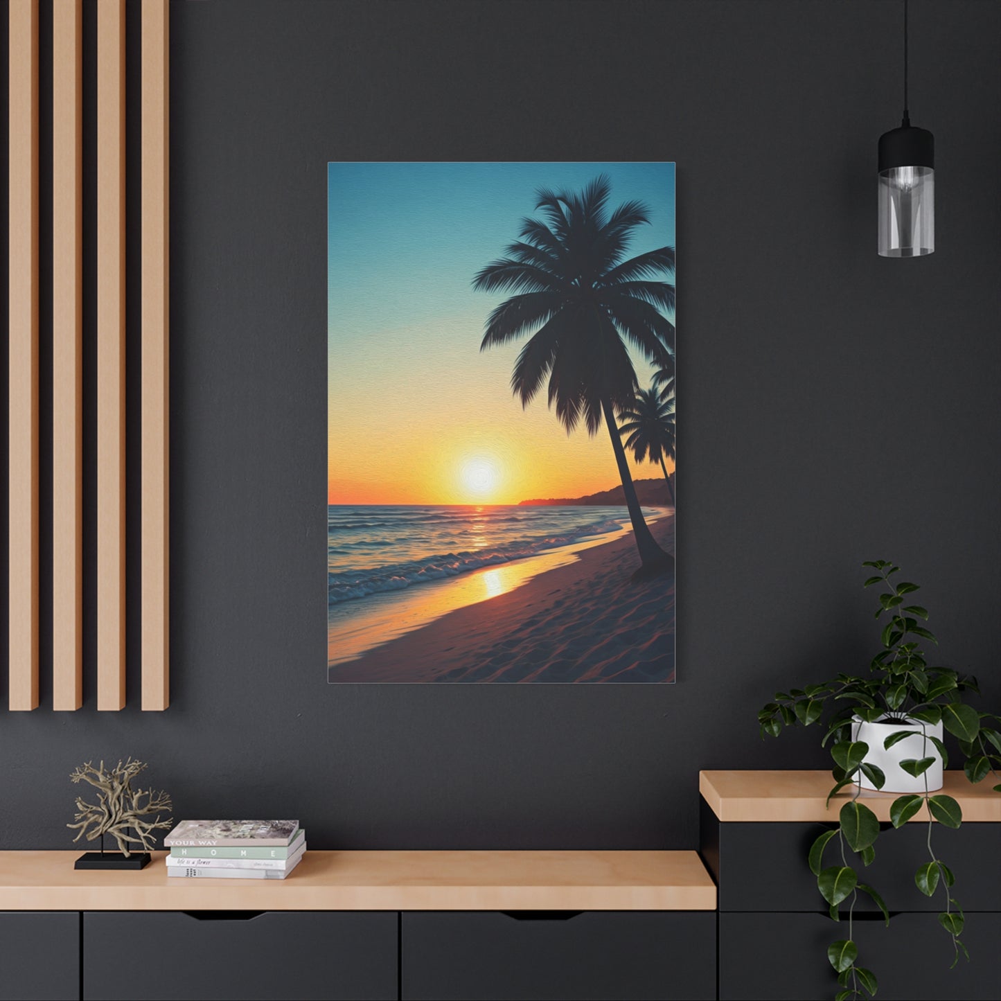 Palm Shore Sunset Escape Wall Art & Canvas Prints