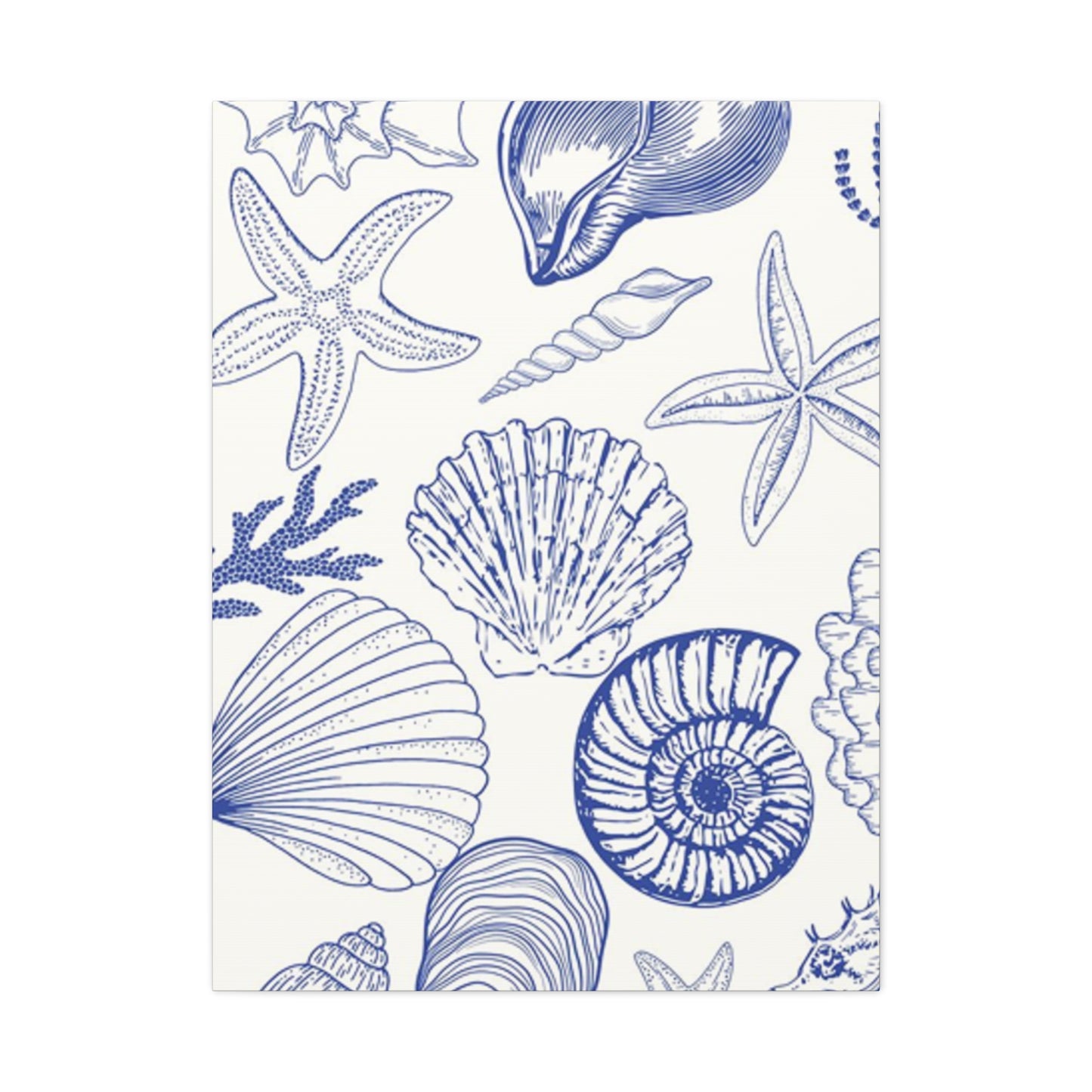 Blue Sea Shell Shape Poster Wall Art & Canvas Prints