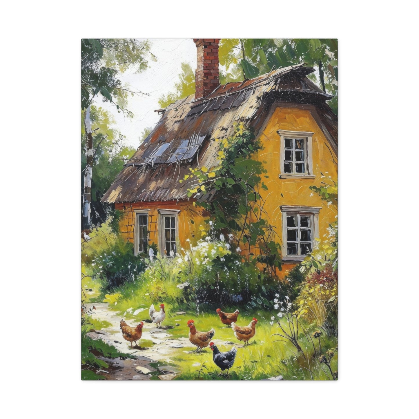 Hens Pecking Countryside Wall Art & Canvas Prints