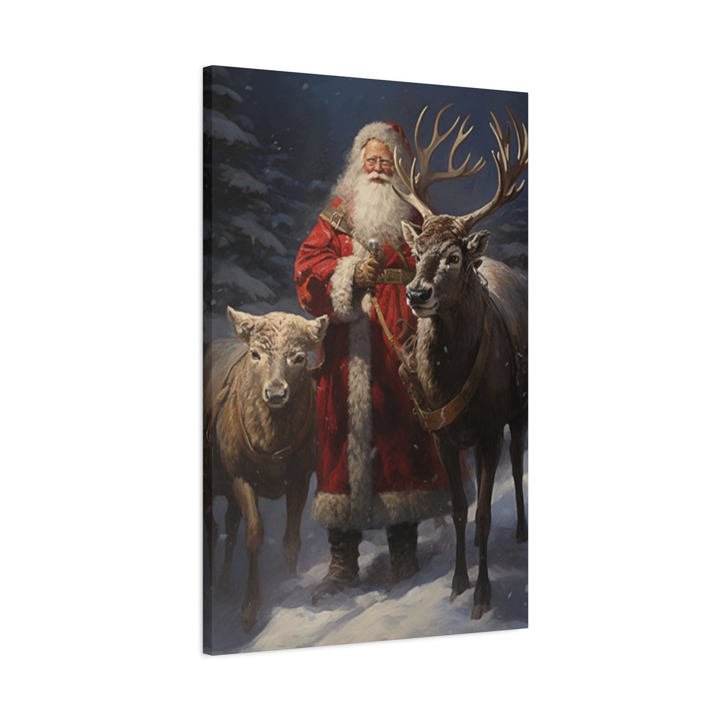 Santa Claus And Reindeer Wall Art & Canvas Prints