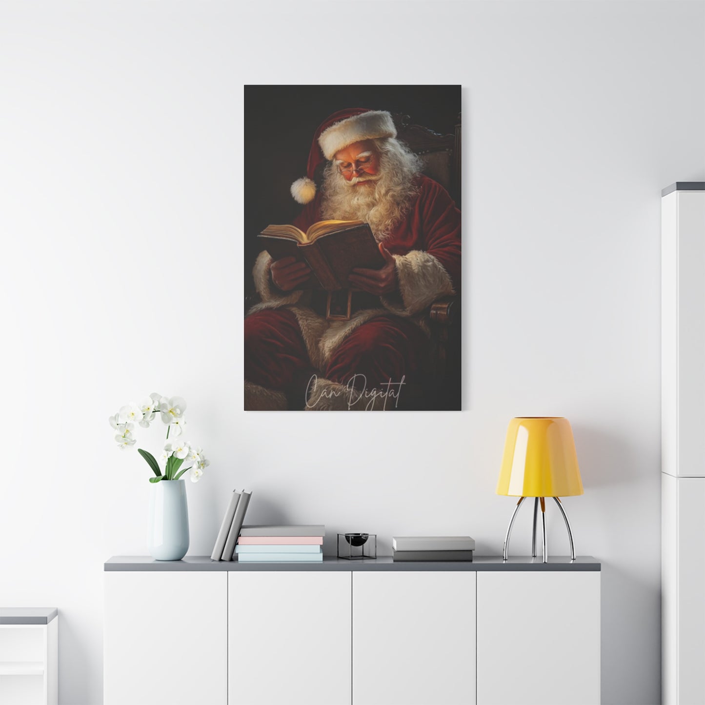 Santa Claus Reading Wall Art & Canvas Prints