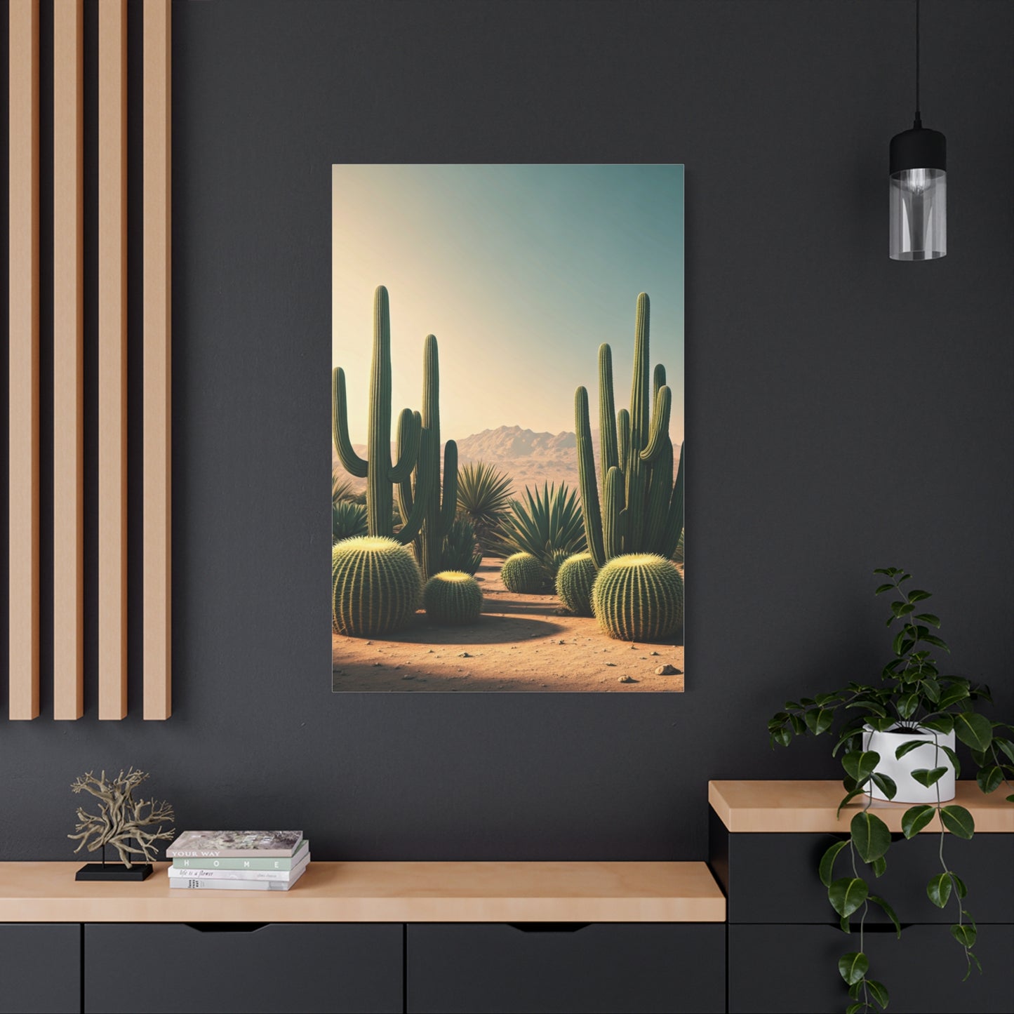 Desert Cactus Path Landscape Wall Art & Canvas Prints