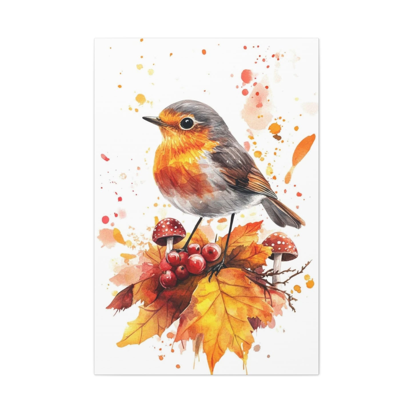Birds Berries Warm Wall Art & Canvas Prints