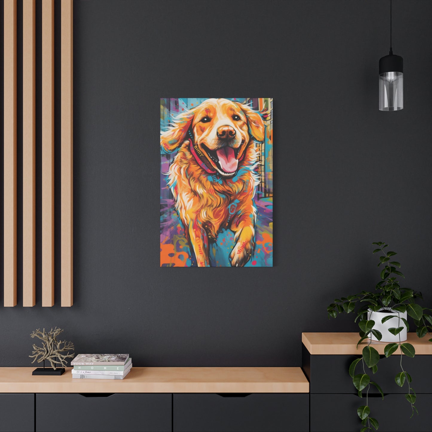Happy Golden Retriever Dog Wall Art & Canvas Prints