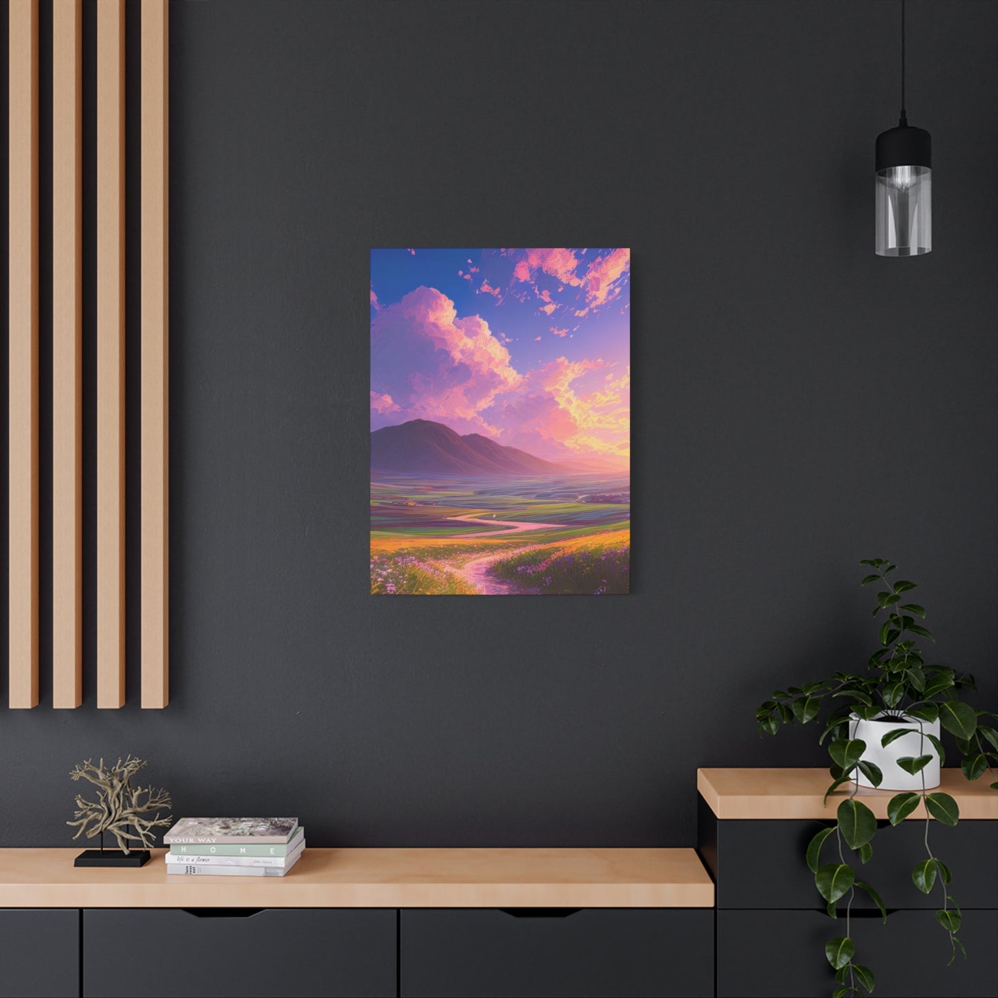 Blue Violet Sky Meadow Vibrant Wall Art & Canvas Prints