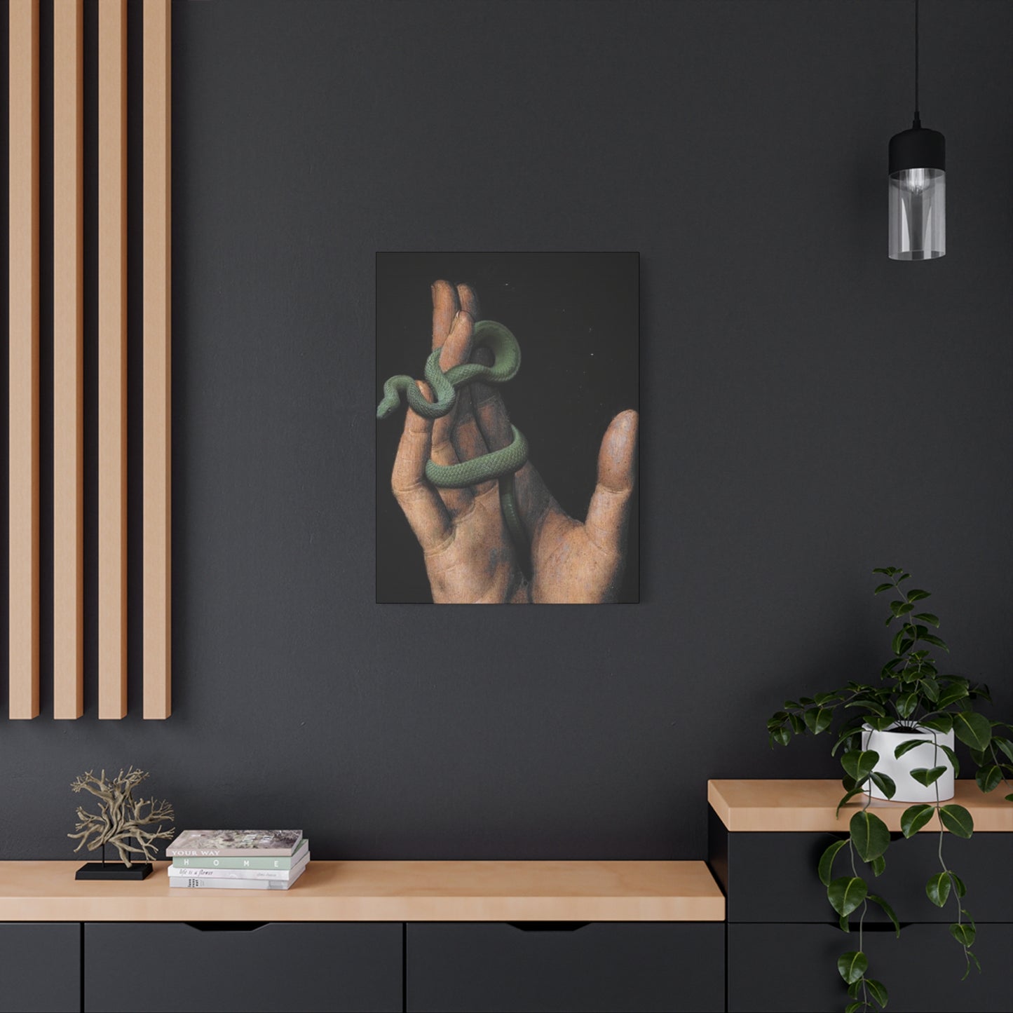 Snake On Hand Wall Art & Canvas Prints