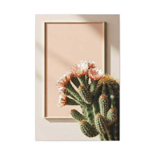 Minimalist Blooming Cactus Botanical Wall Art & Canvas Prints