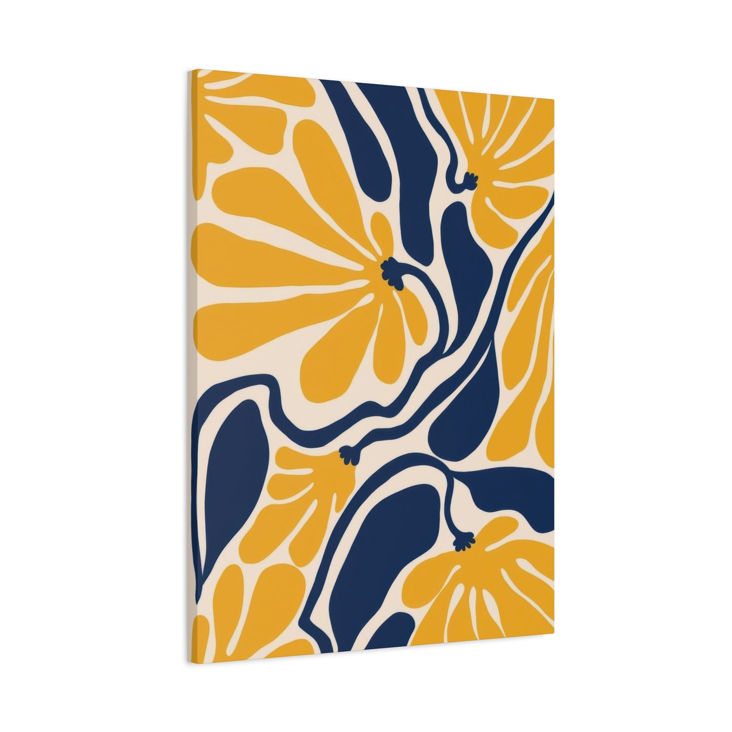 Blue Yellow Flower Abstract Colorful Wall Art & Canvas Prints