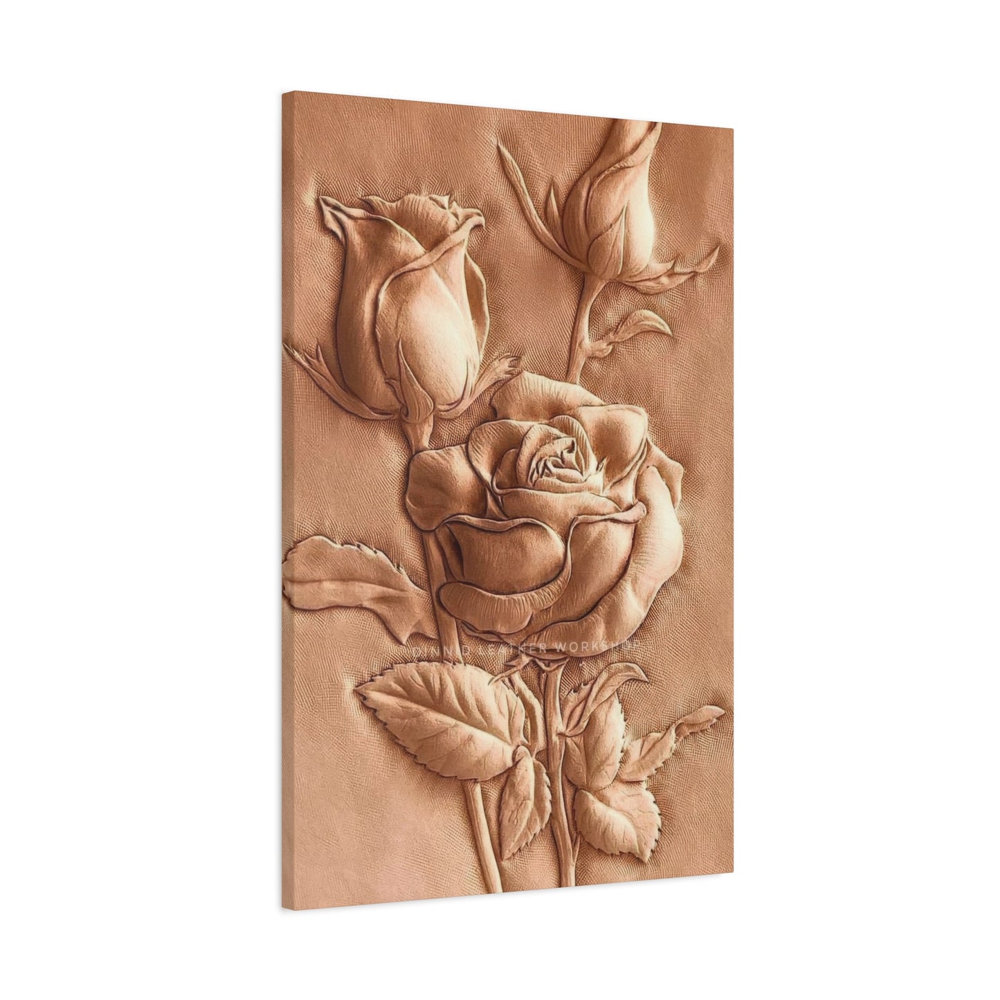 Rose Flower On Leather Wall Art & Canvas Prints