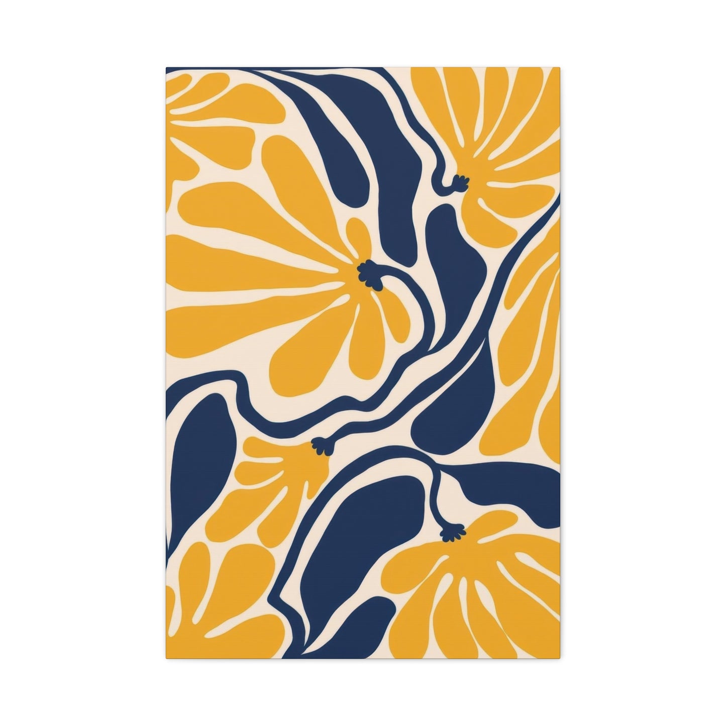 Blue Yellow Flower Abstract Colorful Wall Art & Canvas Prints