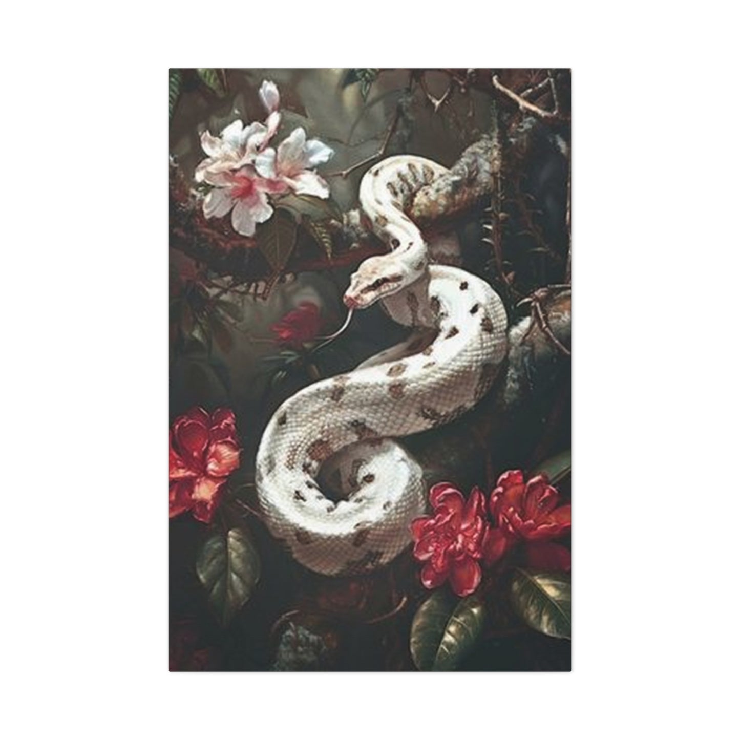 White Snake On Branch Wall Art & Canvas Prints