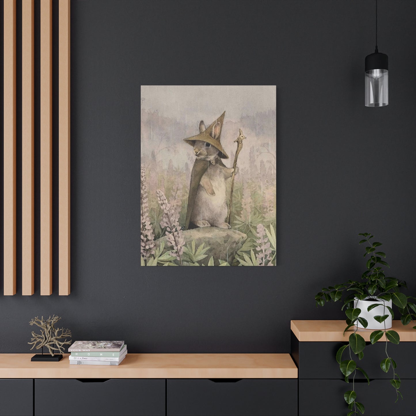 Old White Rabbit Painting Wall Art & Canvas Prints