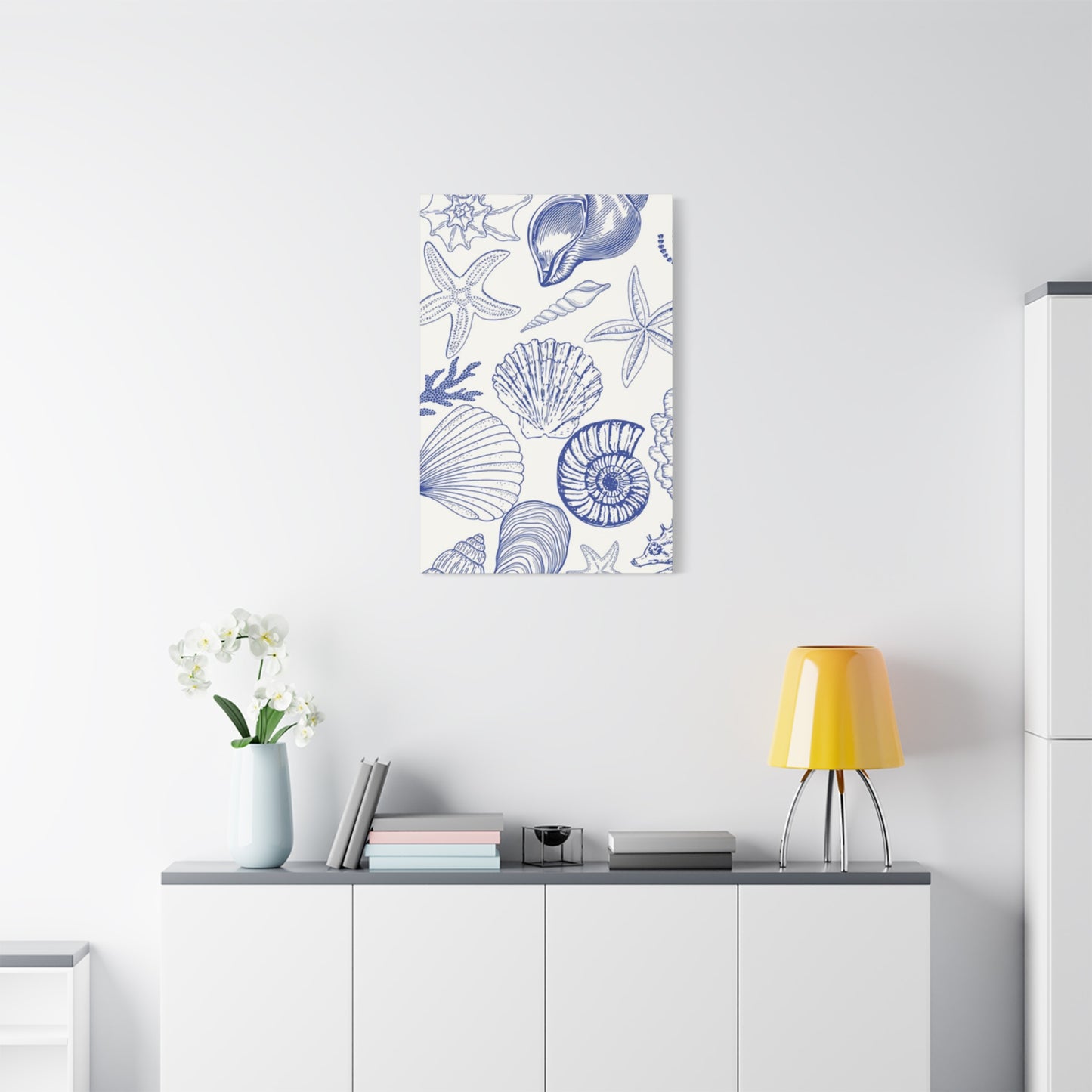 Blue Sea Shell Shape Poster Wall Art & Canvas Prints